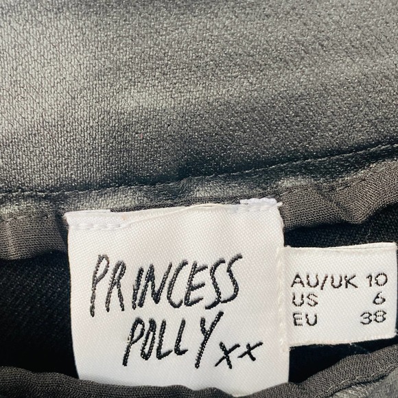 Princess Polly Faux Leather-Ryan Pants Black Size 6 Cigarette Leg Vegan Leather - Picture 4 of 9